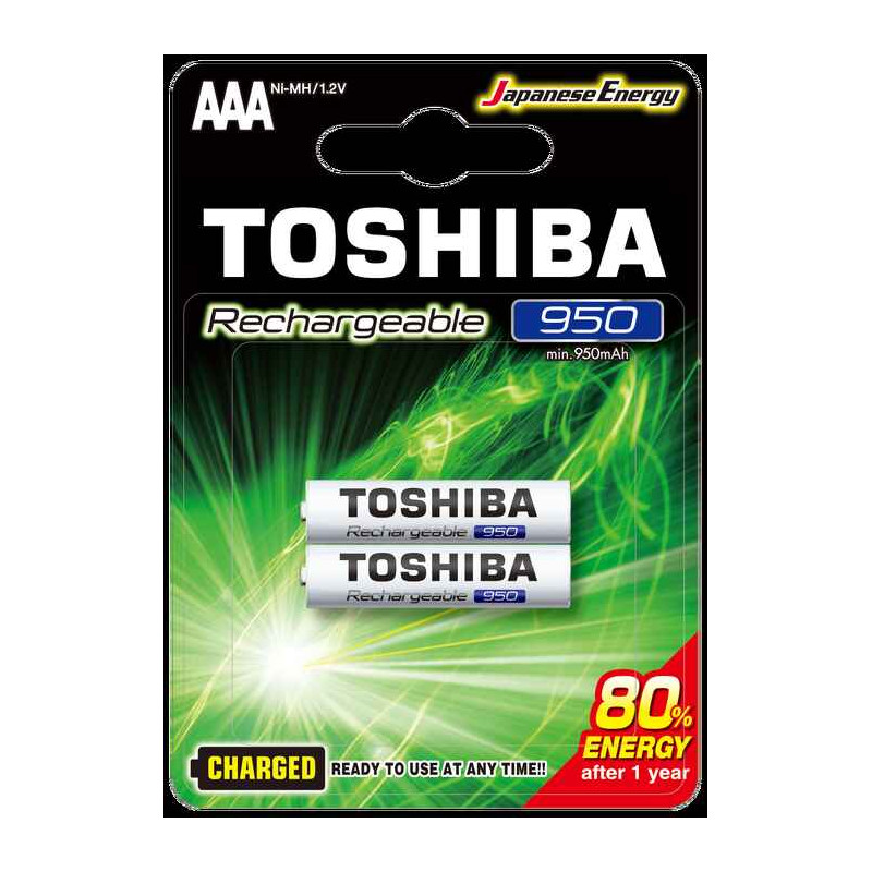 Toshiba 2 Adet 950 Mah Ni MH AAA İnce Tip Şarj Edilebilir 1.2 Volt Kalem Pili