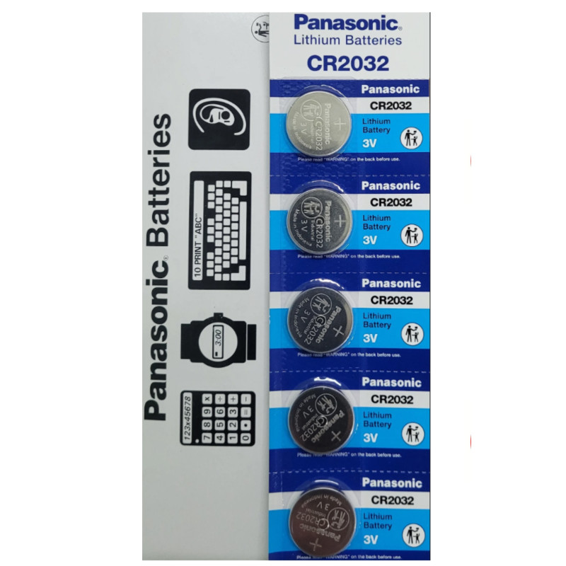 Panasonic 3 VOLT DL2032 CR2032 Lityum Düğme Para Pil 5li Paket